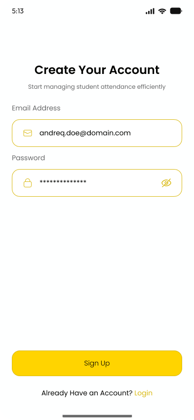 Koukoutsa sign up screen